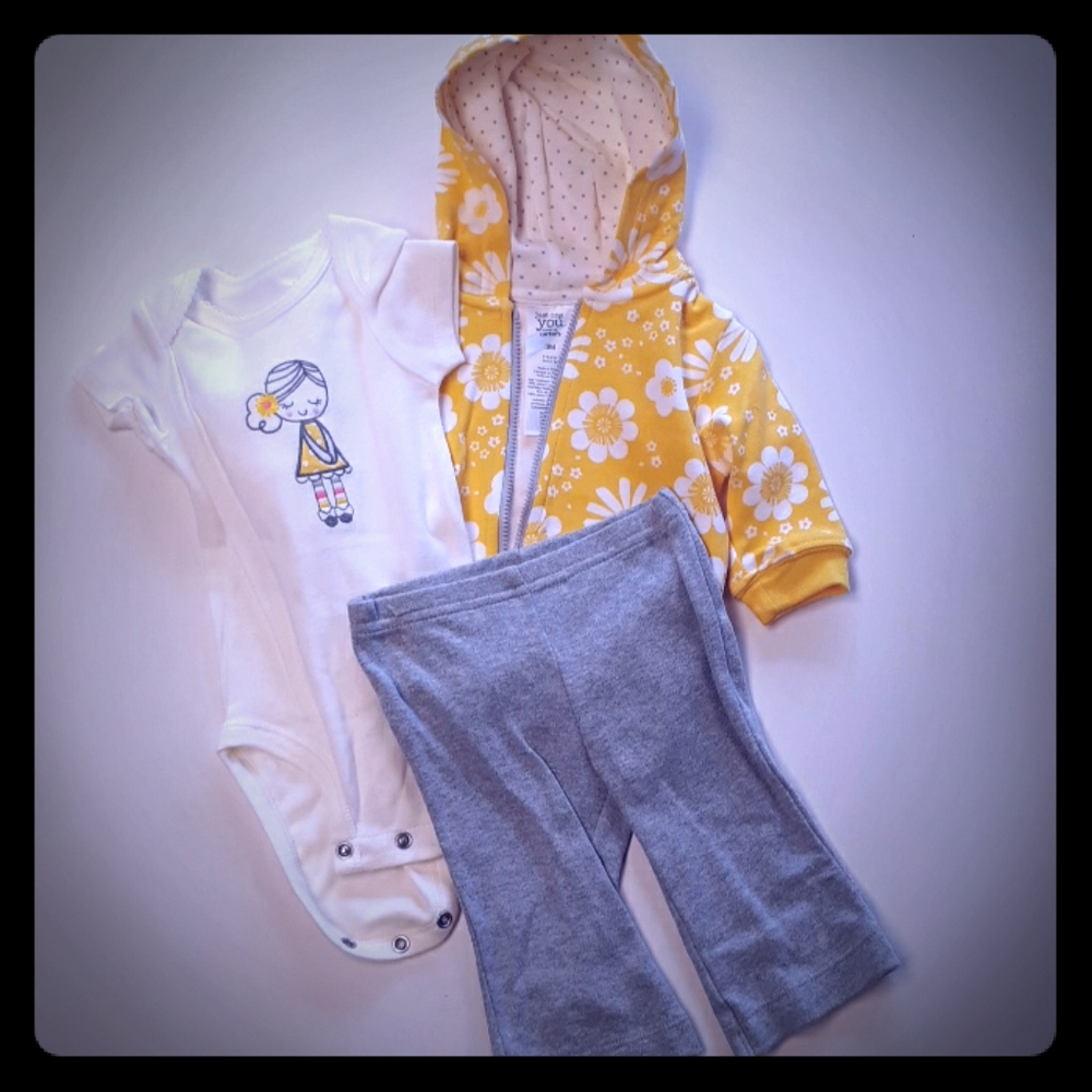 Three piece hoodie, pants and onesie. New. Never w